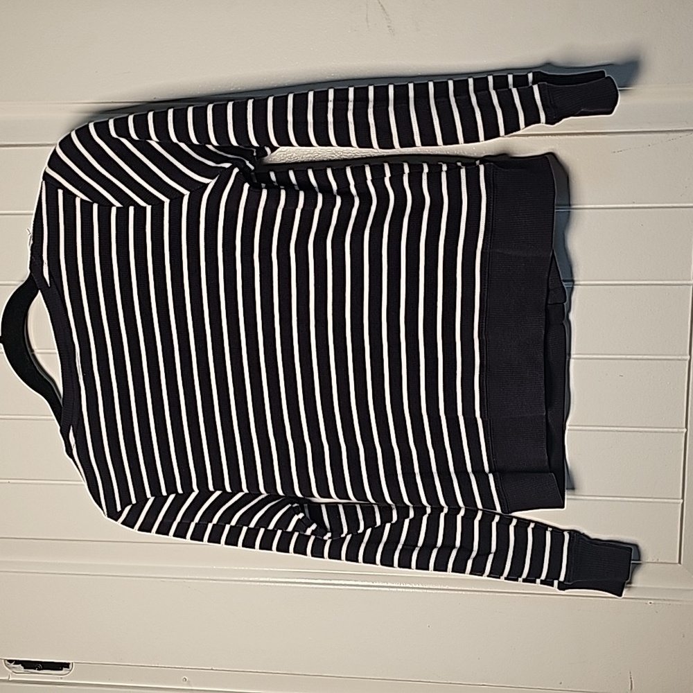 Pendleton MP navy blue/white striped ruffled cardigan - Picture 14 of 15